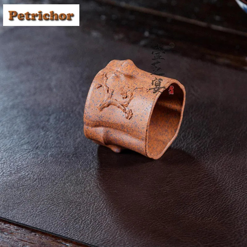 115ml yixing zisha tree stump wood-fired porcelain teacup elegant tea bowl cute cup tea-tasting smelling chazhan master