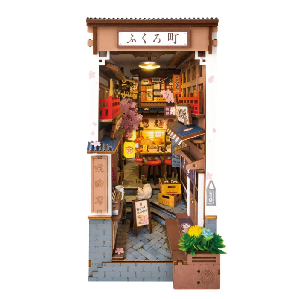 Robotime rolife diy book nook wooden miniature doll house for bookshelf insert furniture - tgb11 / china