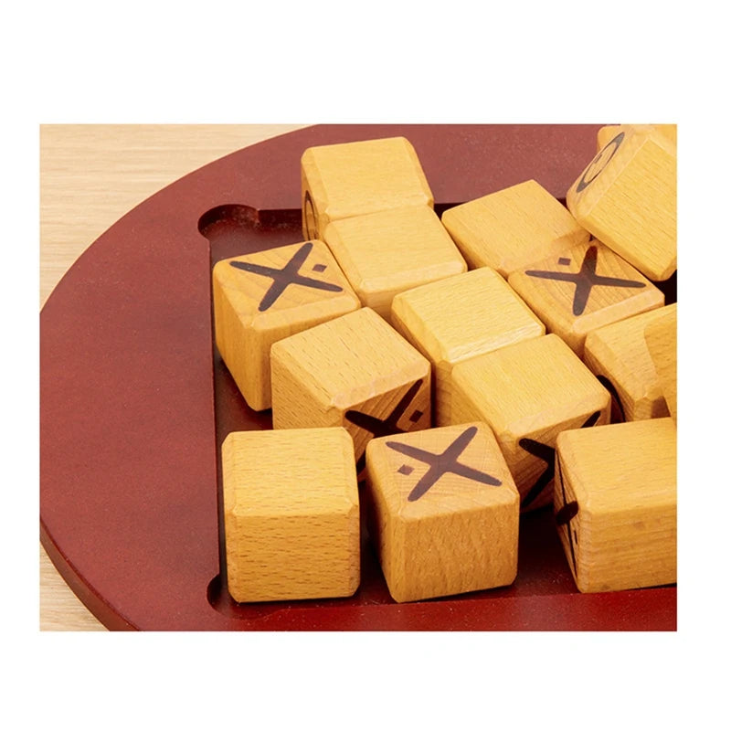 Xo chess board wooden mini tic-tac-toe game desktop board-games interactive educational montessori-toys for children