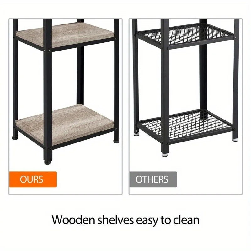 Industrial end table narrow tall telephone side living room gray - united states