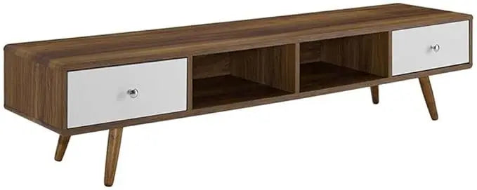Transmit 70’’ media console wood tv stand 70 inch walnut white - united states