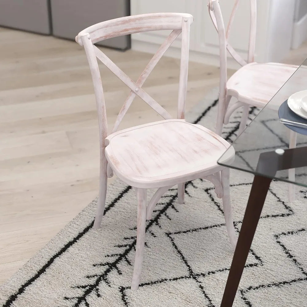 Back bistro style wooden dining chair for kitchens and rooms high-back wood stackable kitchen - lime wash / united