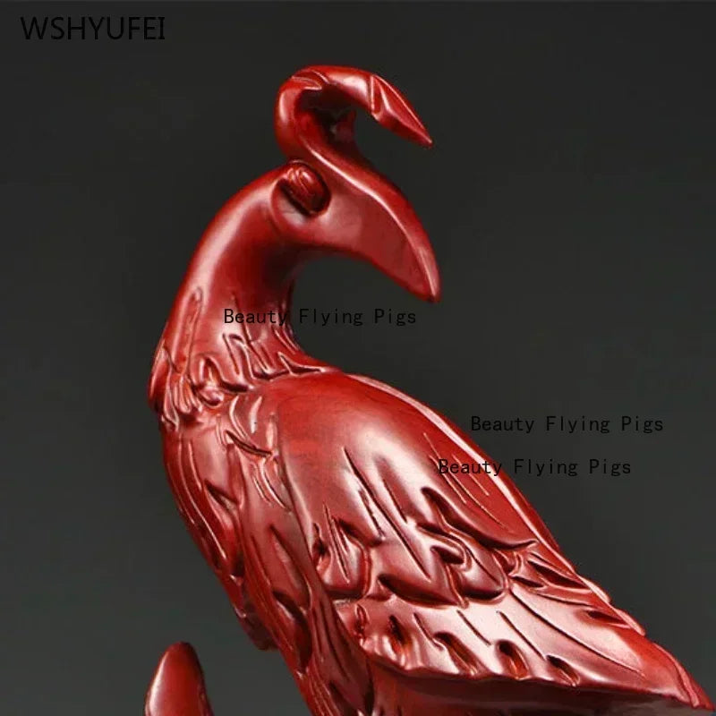 1 pcs solid wood carving crafts living room bedroom study display rack home decoration simulate phoenix shape