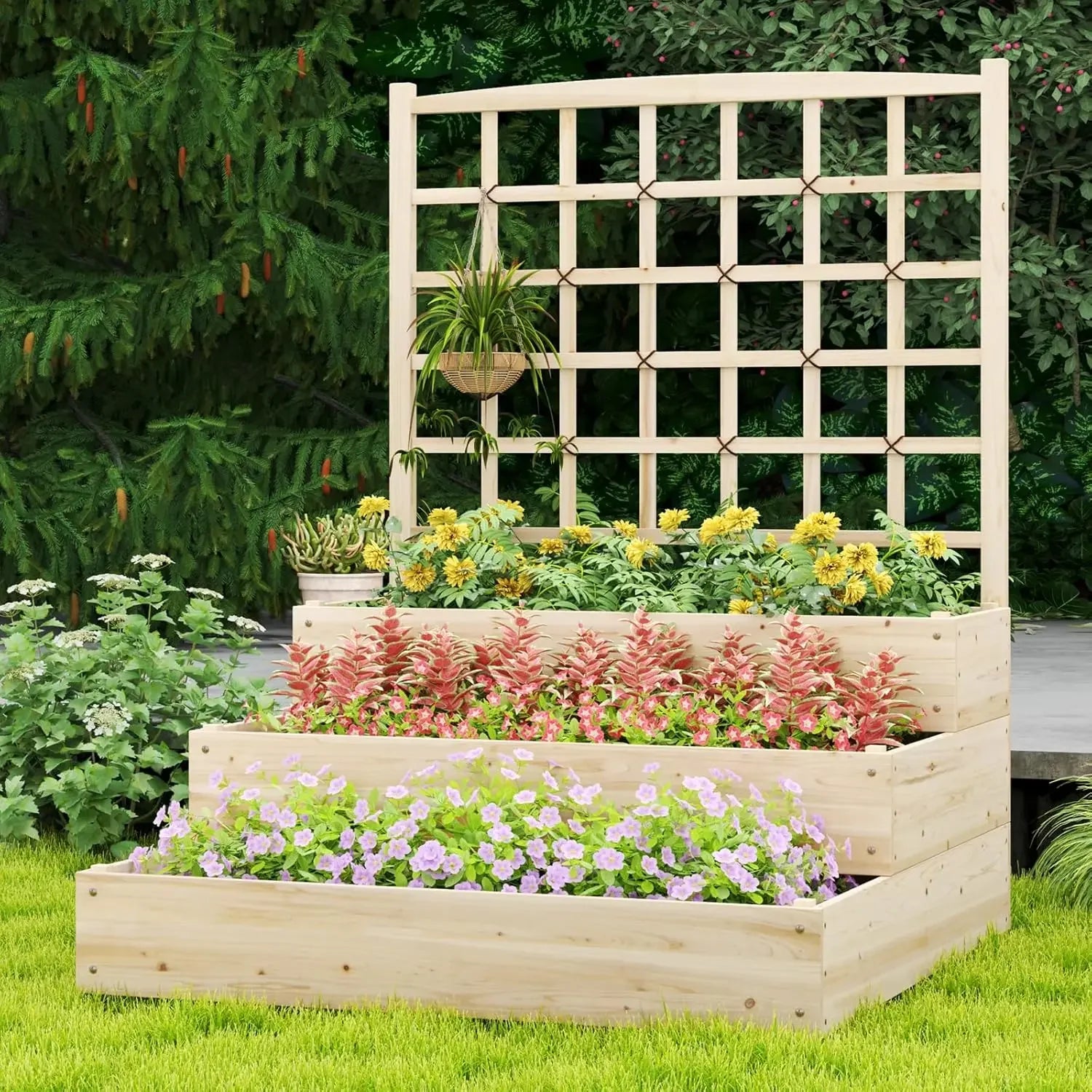 xmsj-3-tier-raised-garden-bed-wooden-planter-with-trellis-open-ended-base-for-patio-yard-lawn-outdoor-planter-boxes
