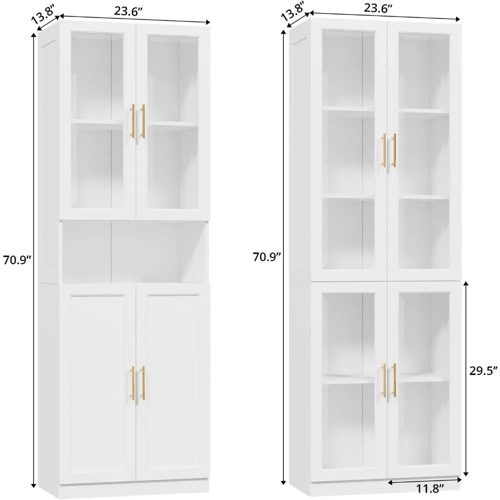 Mid century narrow bookcase adjustable 5 shelf wooden book with doors 61 inch display case cabinet slim walnut library