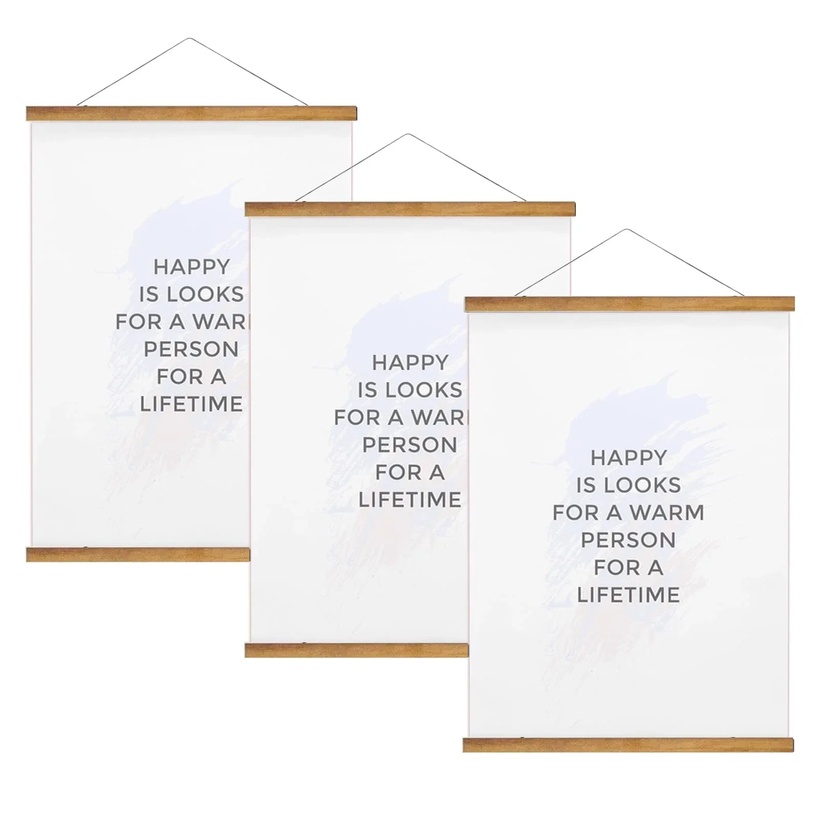 Magnetic wooden picture poster hanger frames photos wall art canvas print painting teak pine wood living room home