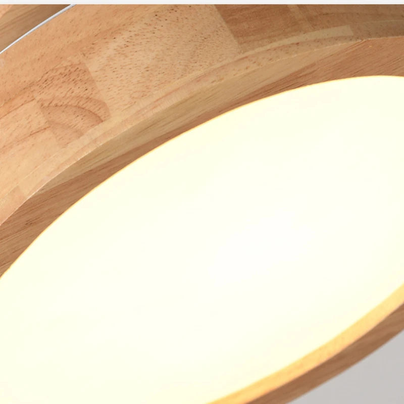 Nordic solid wood circular ceiling lamp aisle entrance hall bedroom hallway bathroom living room decoration led lighting