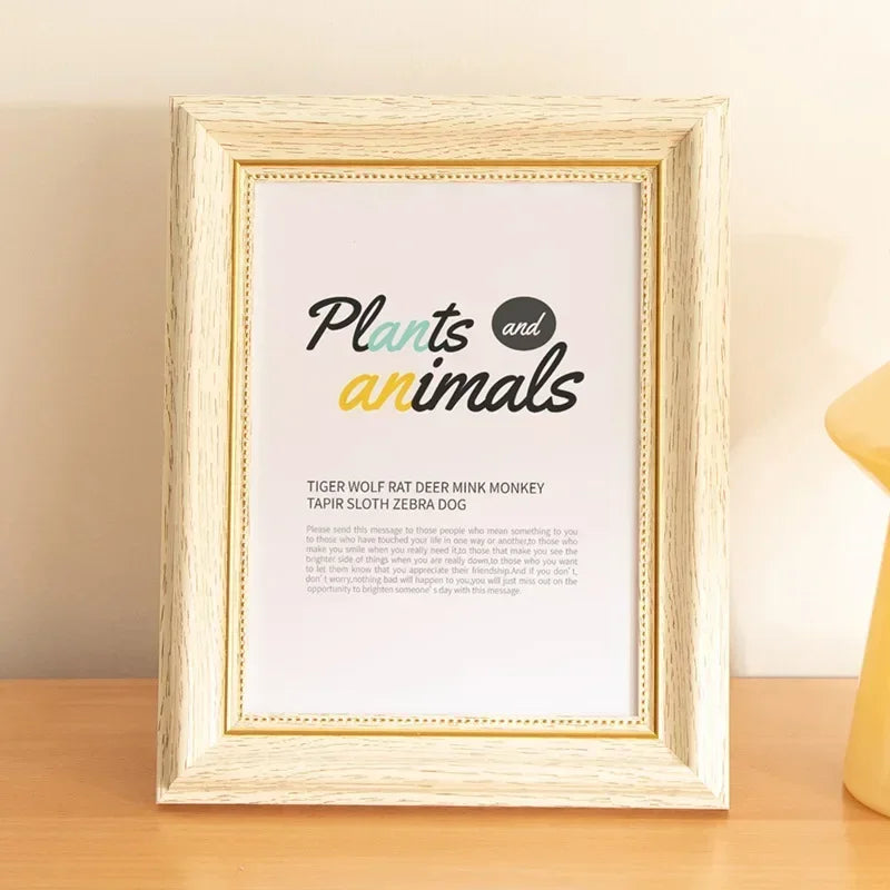 Wooden photo frame stand for kids picture wall hanging living room decor a4 art elegant wood home 6 inch - g