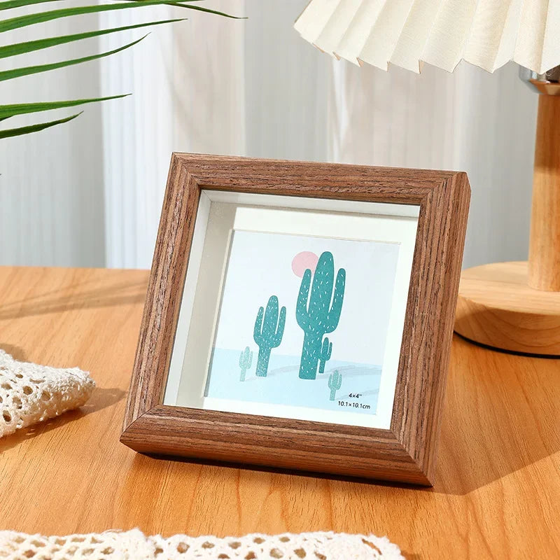 2025 autumn and winter new wooden square photo frame,storage frames for wedding party picture frame,home decor