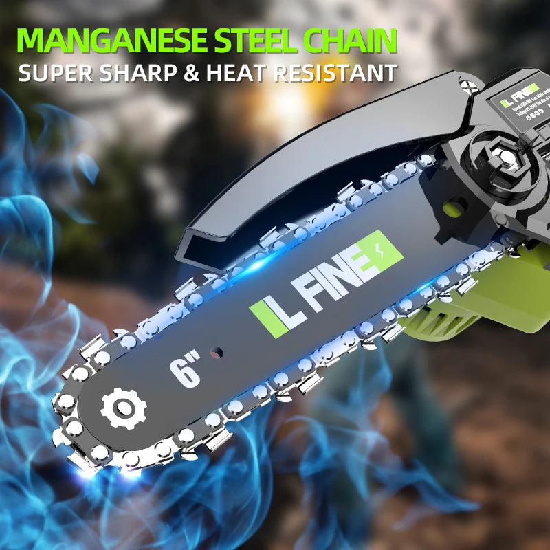 Mini chainsaw woodworking with small handheld electric 6-inch logging sawzall portable