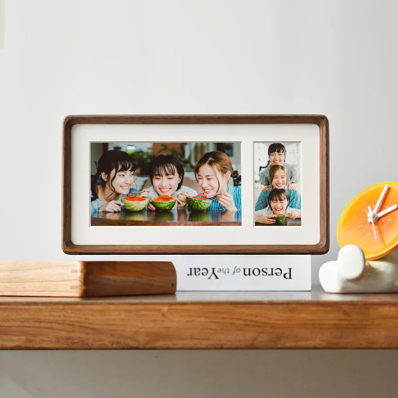 New stylish diy dual and triple grid photo frames creative solid wood tabletop display frame picture holder