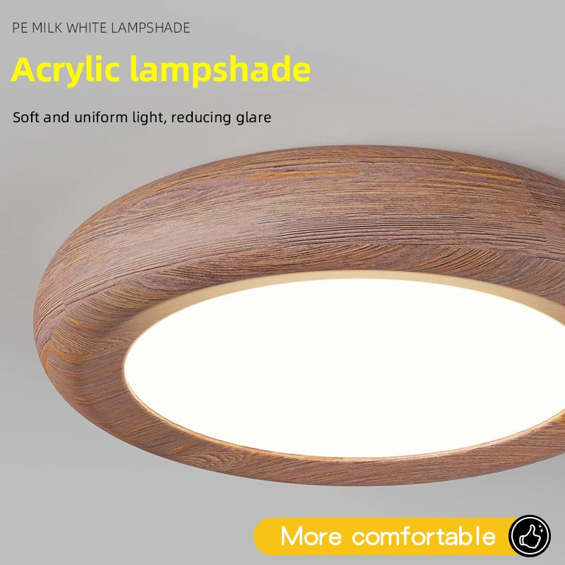 Wood grain retro led ceiling lamp balcony hallway lights nordic modern home decor aisle cloakroom bedroom pendant