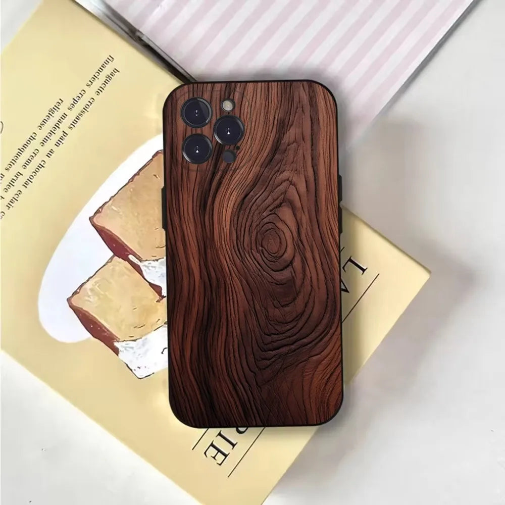 Natural wood phone case for iphone 16,15,14,13,12,11,pro,x,xs,max,xr,plus,mini soft black cover - z3 / iphone11promax