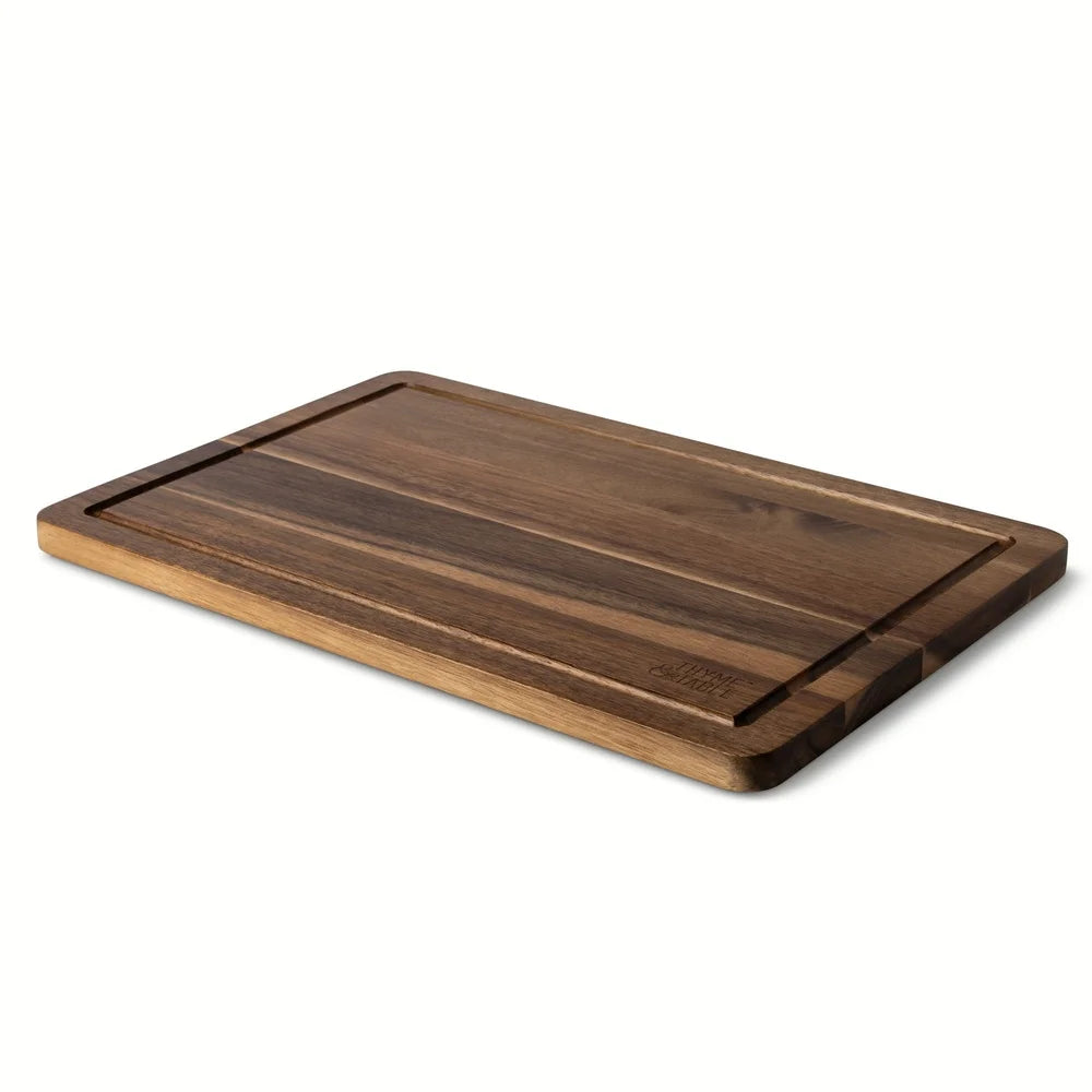 Large acacia wood cutting board with juice well non-slip feet blade-friendly surface kitchen prep 12x18 inch - united
