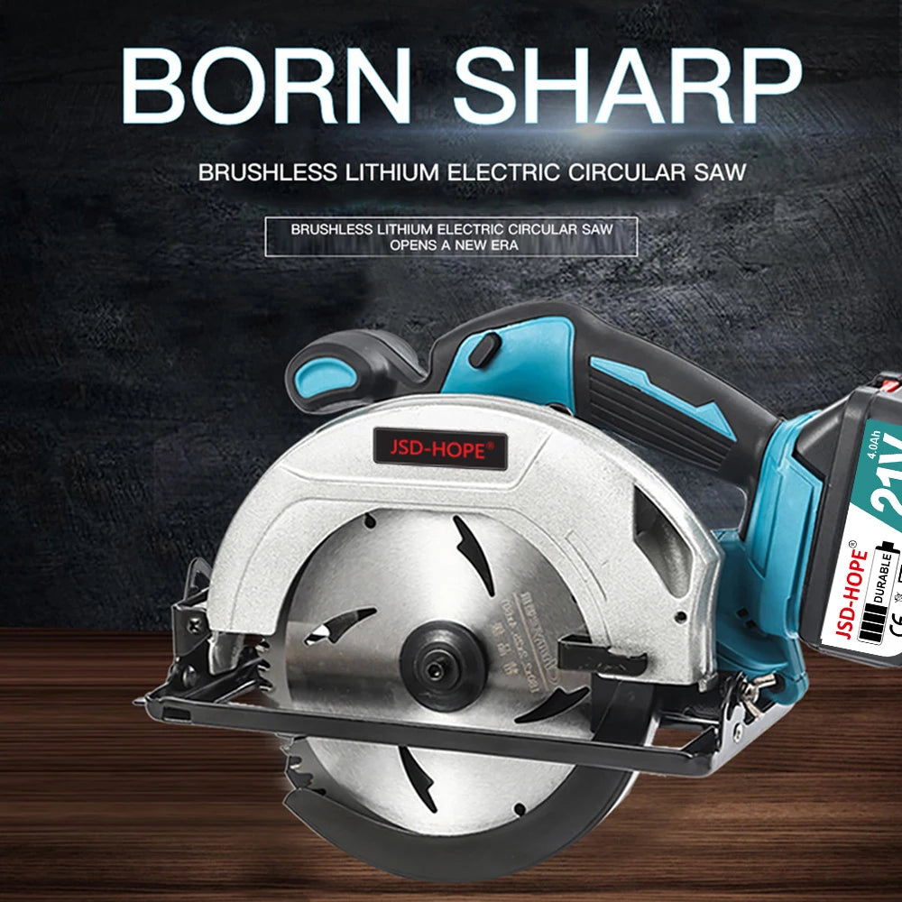 Brushless lithium electric circular saw 7 inch rechargeable portable woodworking stone cutting machine flip disc