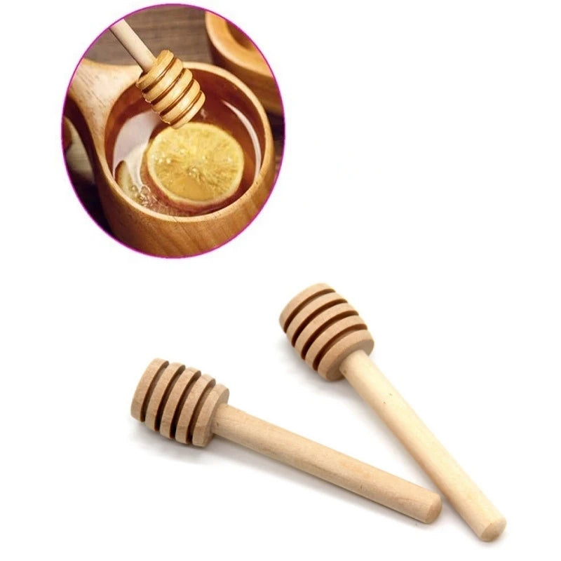 10/30/50pcs high quality honey stir bar mixing handle jar spoon natural wooden stick spoons kitchen tools