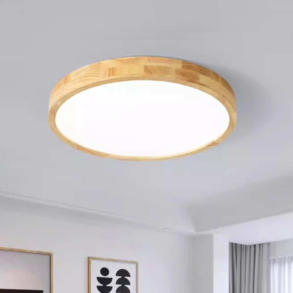 Nordic ultra-thin led wooden ceiling lamp for living room bedroom light wood fixture modern acrylic lampshade