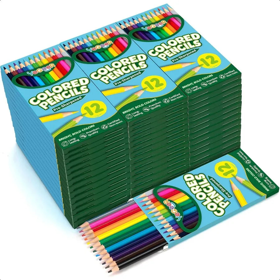 528 count colored pencils bulk 12 assorted colors 44 packs presharpened coloring set for and adult teachers ential clas