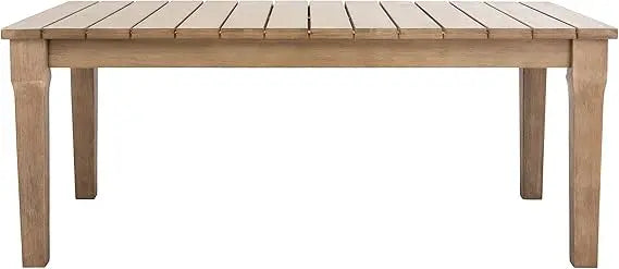 Luxury outdoor martinique natural wood coffee table by safavieh couture patio - united states