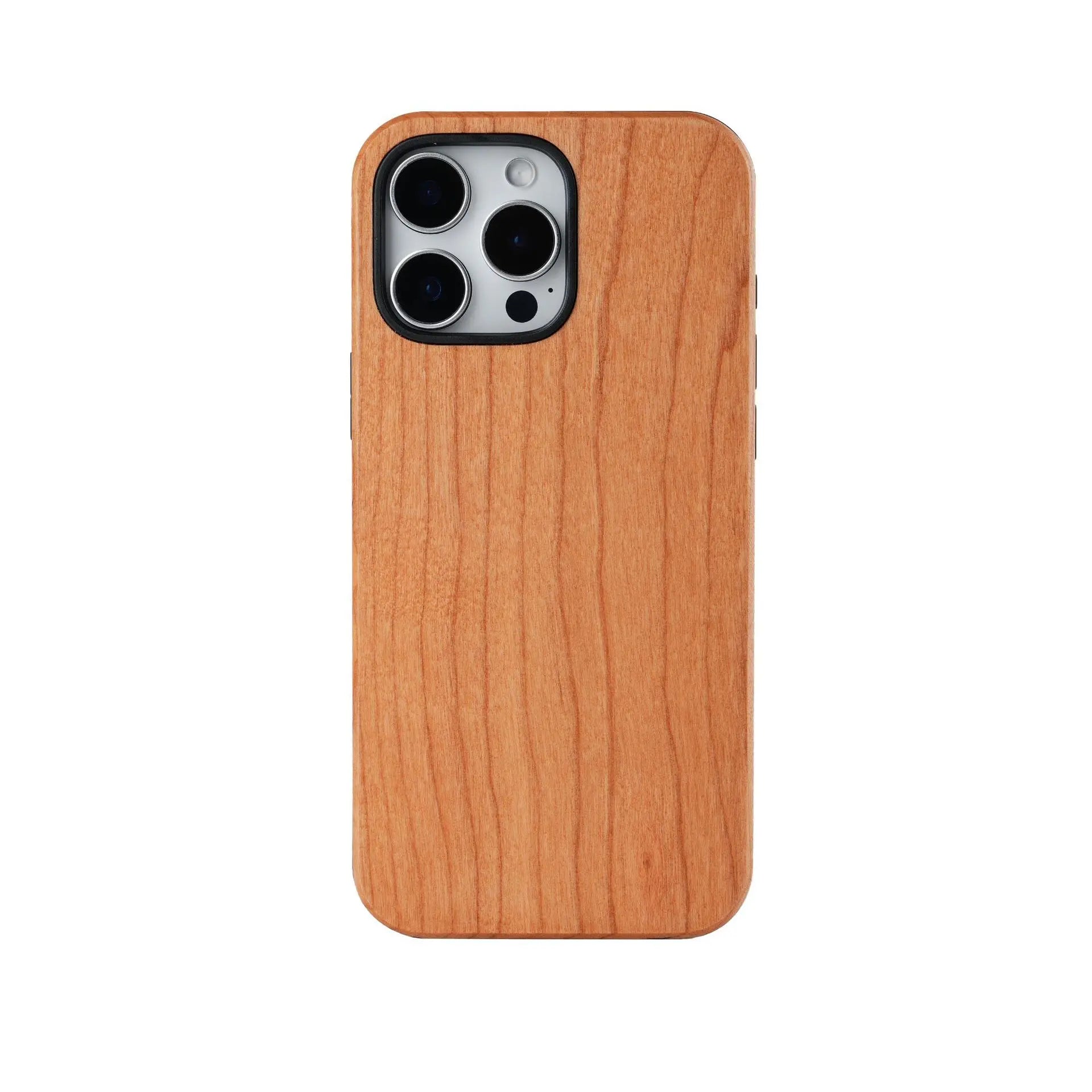 Bamboo wood shockproof protective case for iphone 16 15 14 13 12 11 pro max mobile phone - cherry / for / china|wood