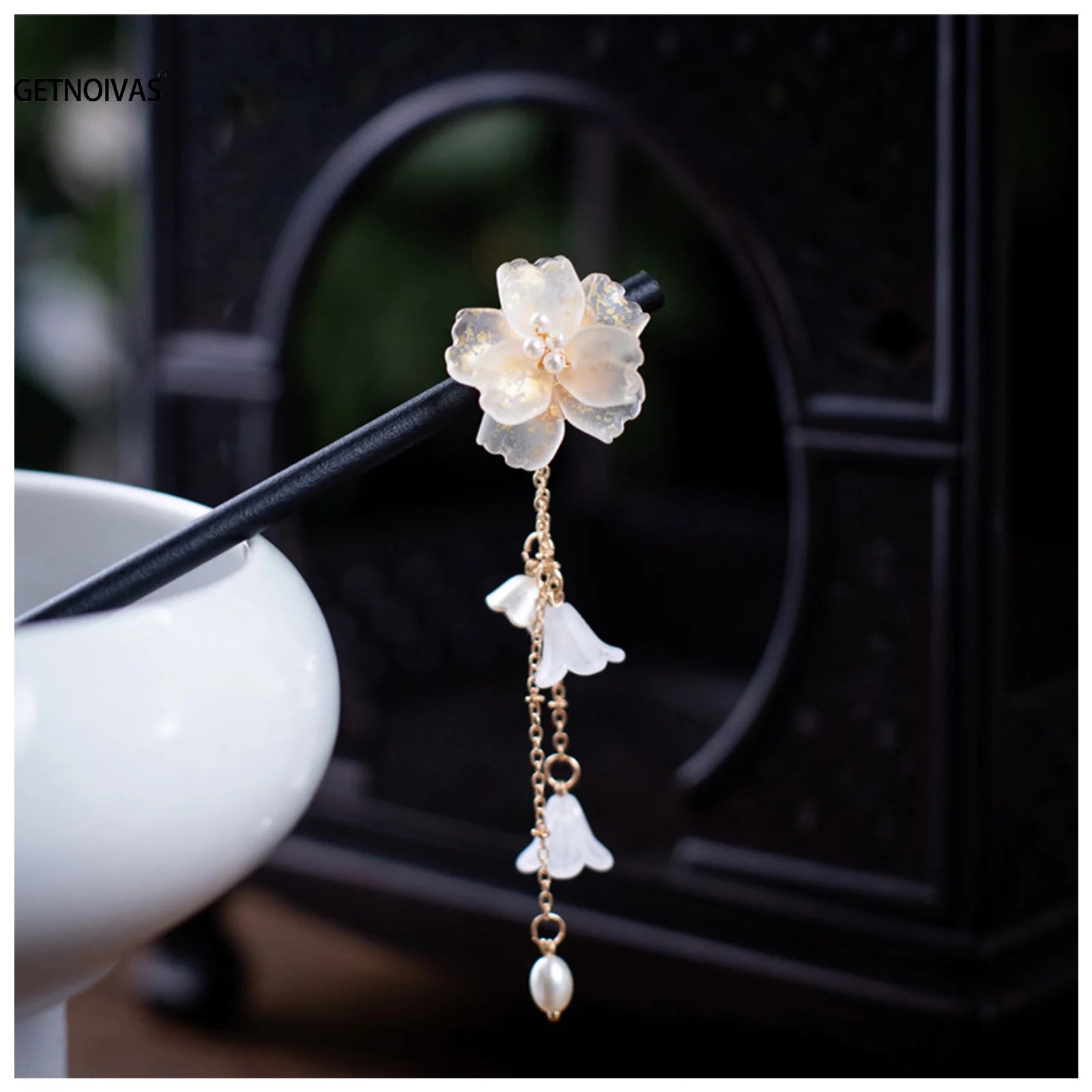 Chinese hair sticks wooden hairpins with tassel vintage clips traditional accessories women ornaments - united states