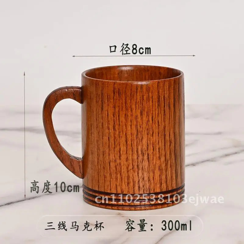 Factory in stock creative large cup round solid wood tea universal insulation wooden price discount - 810 line 150 500m