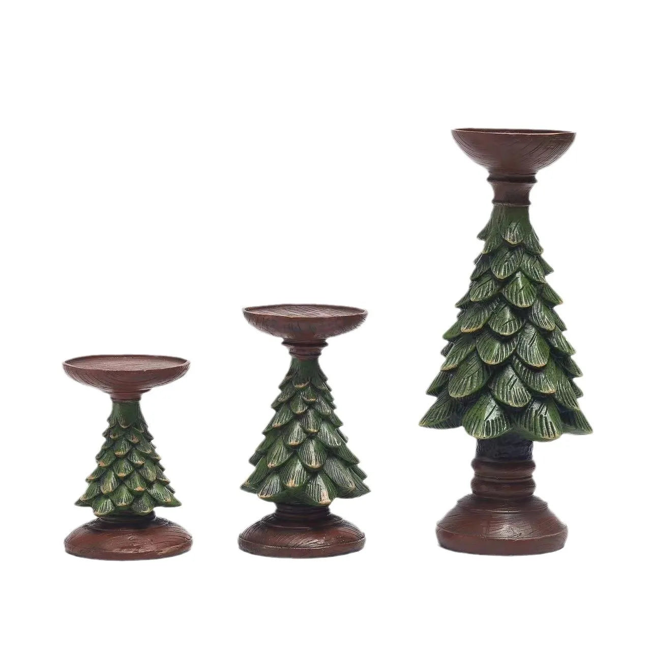 Christmas tree candle holder ornaments ins style european home living room desktop decoration crafts wooden - 1pc
