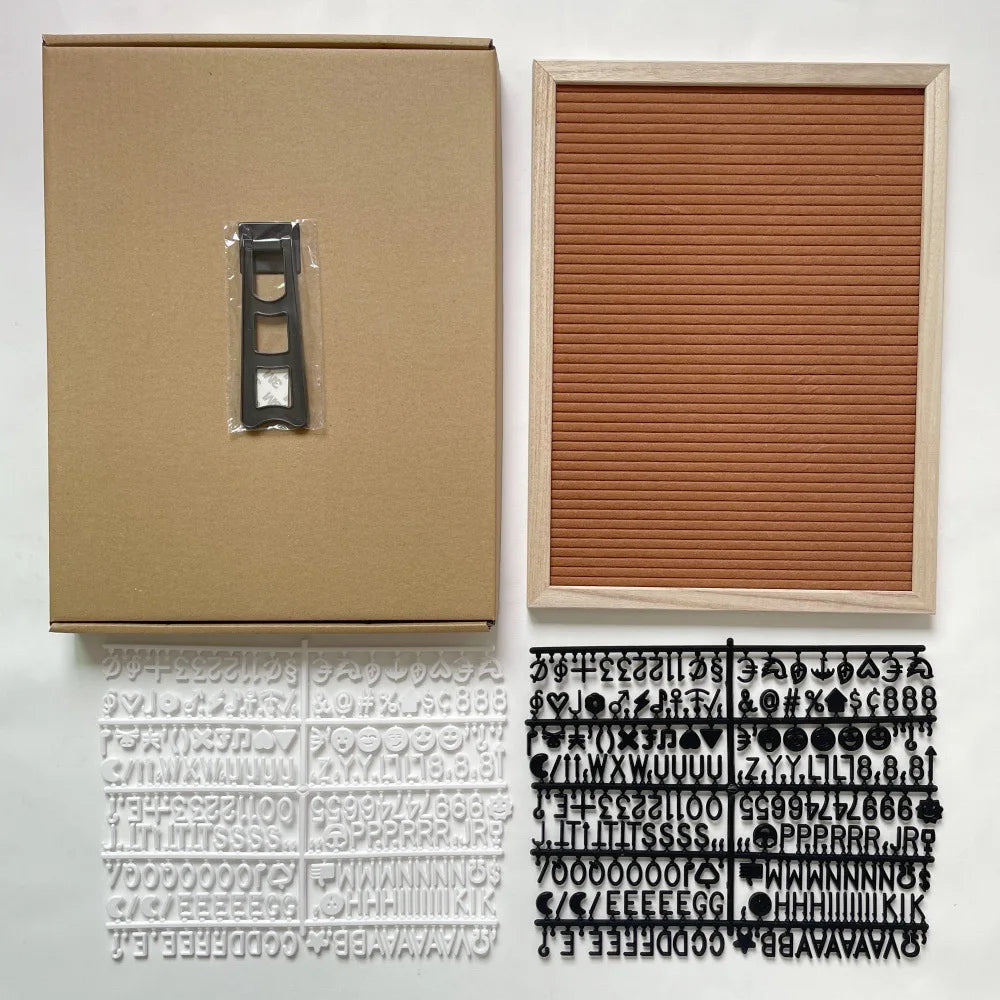 Plus size felt letter decorative board with stand 30*40cm wooden frame messages boards 460 letters diy party decoration