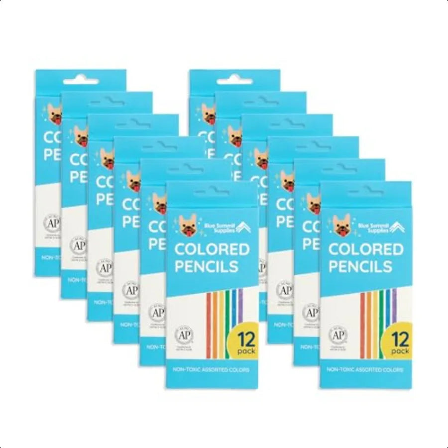 144 colored pencils bulk classroom pencil for sharpened coloring assorted colors 12 count boxes total boxes - united