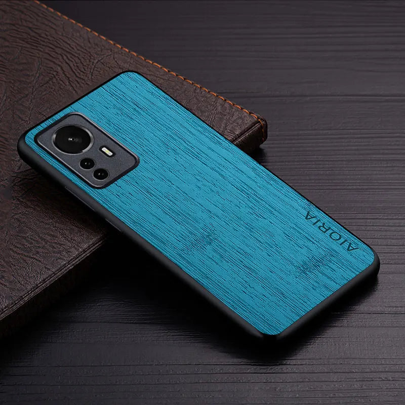 Case for xiaomi mi 12 pro 12x 12t 12s ultra lite 5g funda bamboo wood pattern leather luxury coque xiaomi case cover