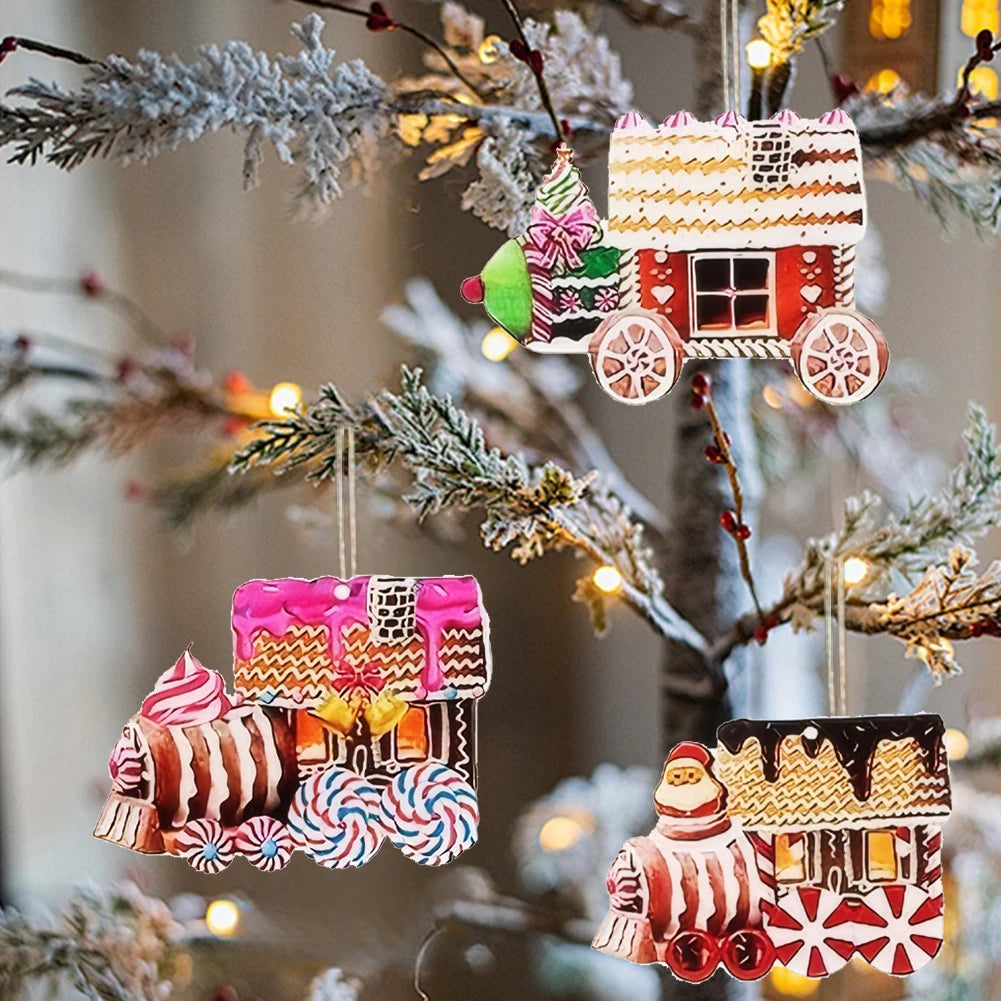 36/45pcs christmas wooden hanging ornaments tree pendants for decoration