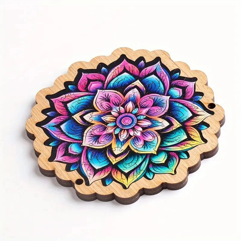 Galaxy inspired irregular wooden puzzle colorful blooms high difficulty level perfect for christmas & halloween gifts