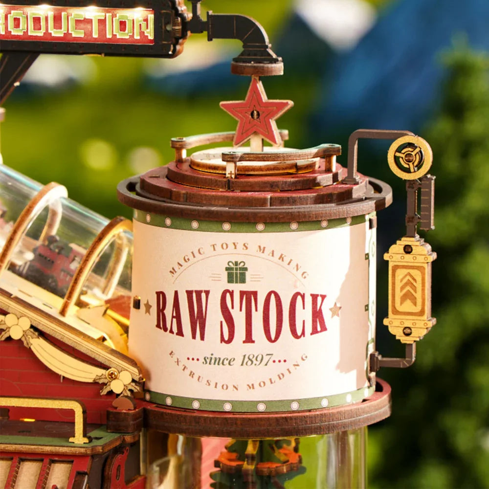 Robotime rokr dream gift factory 3d wooden puzzles music box christmas model kits build best gifts for kids adults