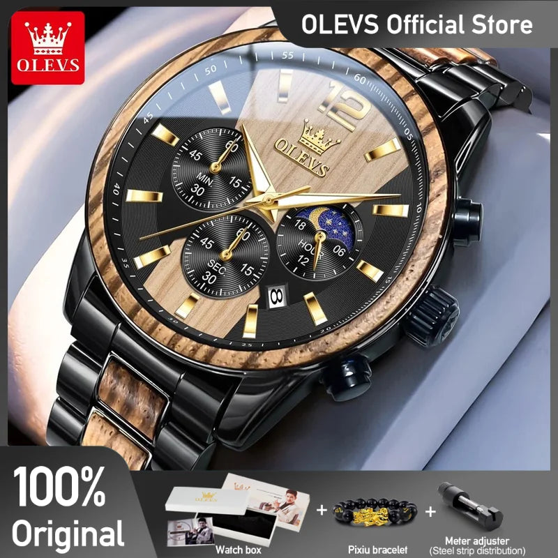 olevs-3645-mens-watch-top-brand-business-original-quartz-watch-solid-wood-multifunctional-chronograph-watch-moon-phase-reloj-new