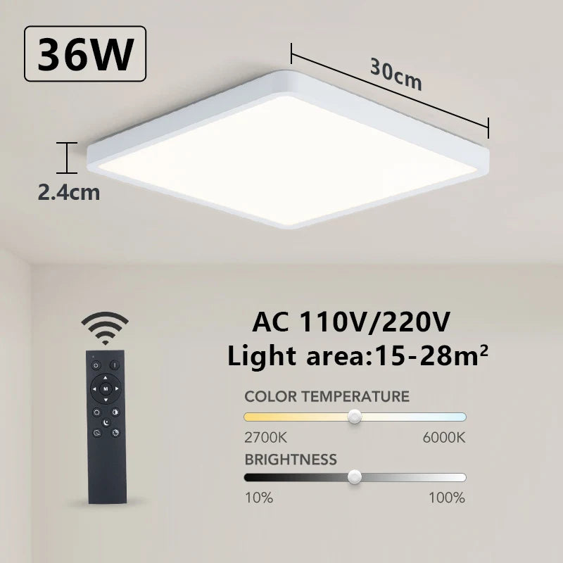 Marpou tuya smart led ceiling lamp wood grain app voice control alexa/google remote square lights living room
