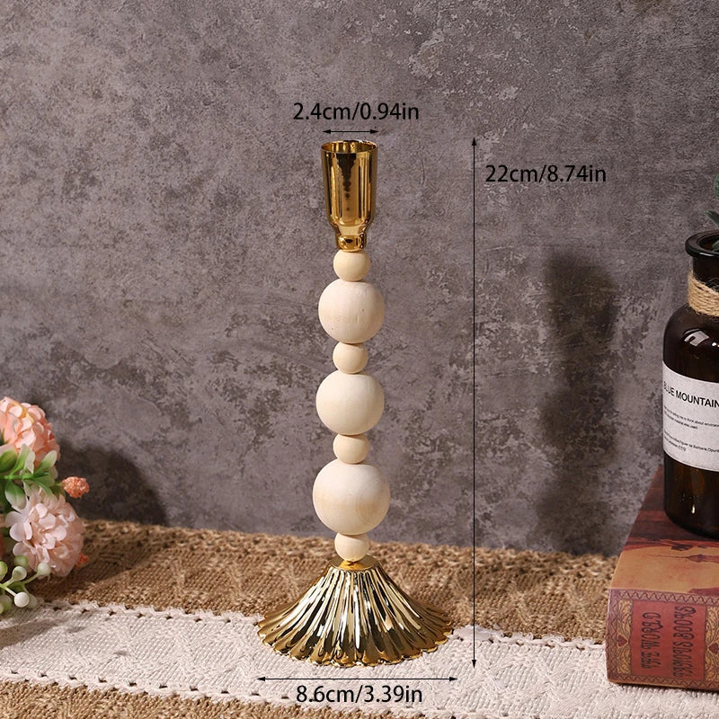 Wooden iron candle stand vintage dinner table centerpiece candlestick wedding festival home decoration photography
