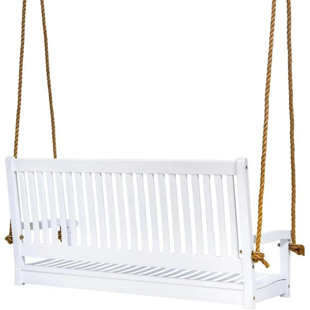 Hayden 5 foot wooden porch swing in natural oil finish -outdoor bench crafted from naturally weather-resistant acacia