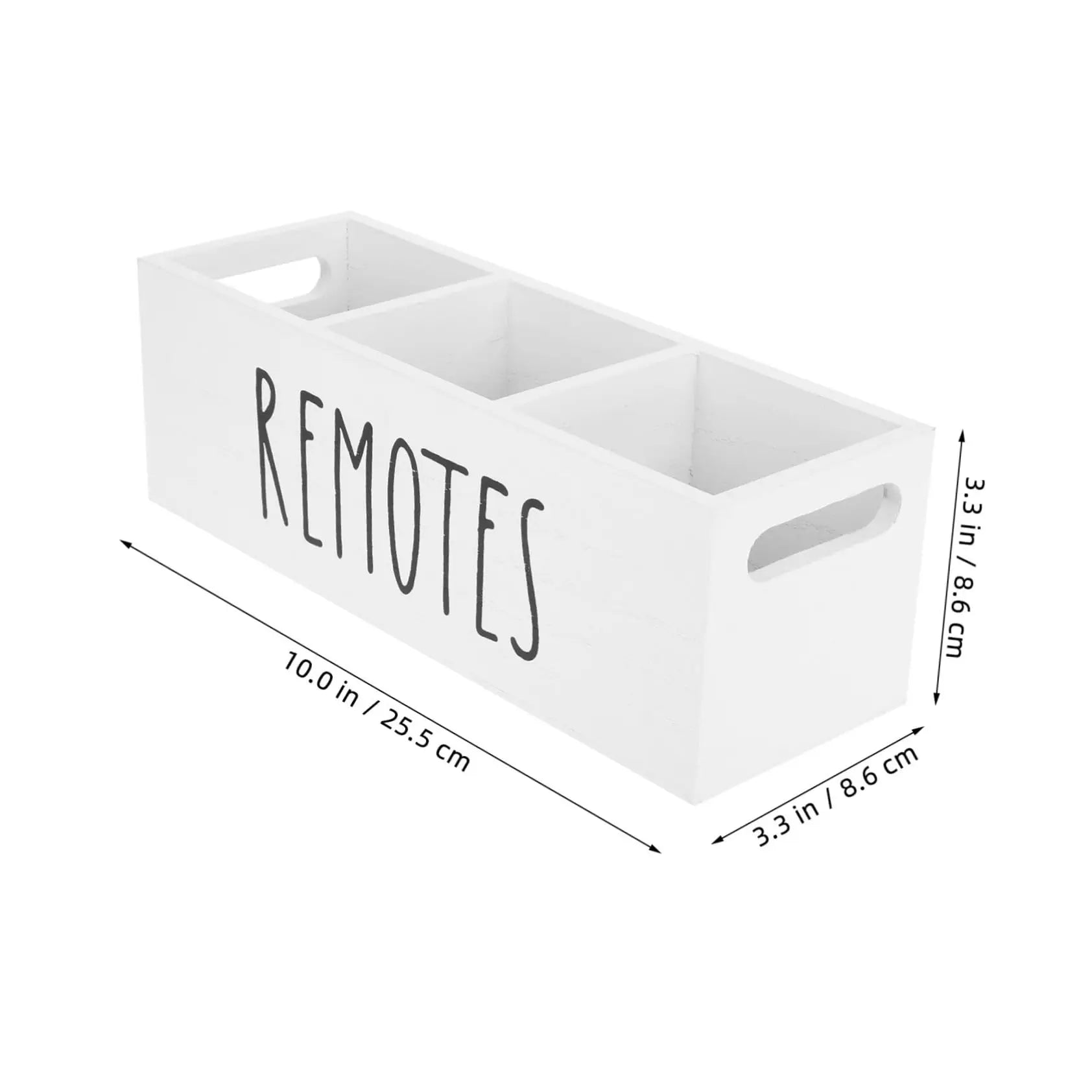 Wooden organizer for remote controls stationery living room bedroom office desk storage bins home organization - 3 grid