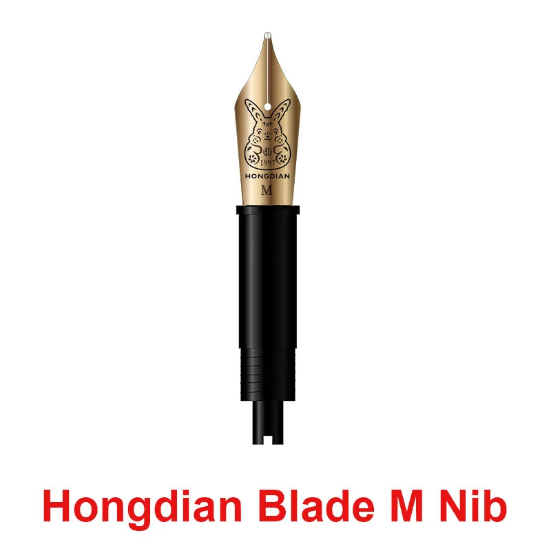 Smooth hongdian a7 stable wood unique texture fountain pen no.6 blade f/m nib business student writing gift