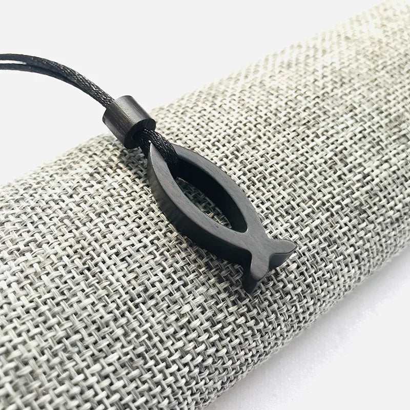 High grade ebony wood necklace for men jewelry personality jesus fish pendant necklaces women party accessories fashion