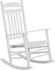 Patio rocking chairs furniture white wooden outdoor rockers set of 2 porch for audlt indoor outside balcony garden