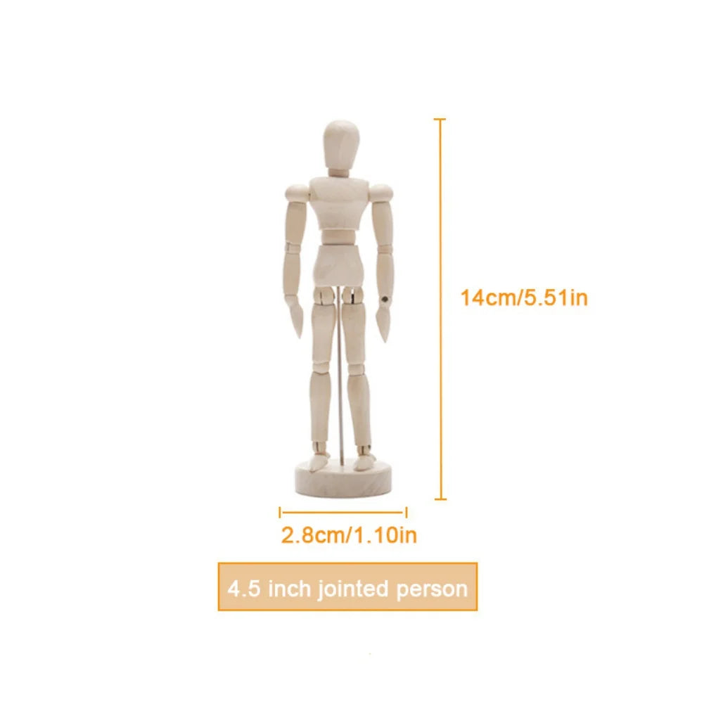 Drawing sketch mannequin model movable limbs wooden hand body draw action toys home decor artist models jointed doll