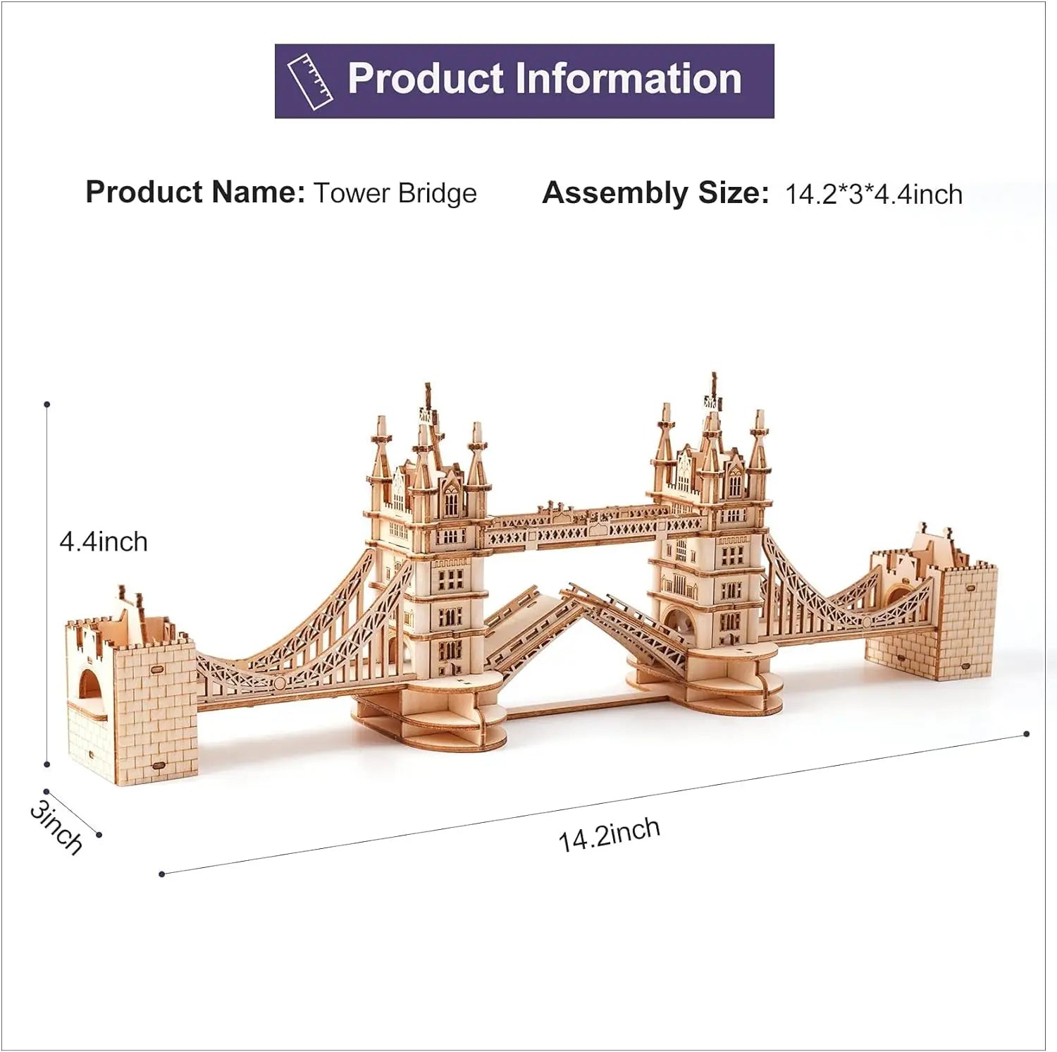 Robotime 3d puzzle wooden kits diy tower bridge big ben set eiffel model kit home decor birthday gifts