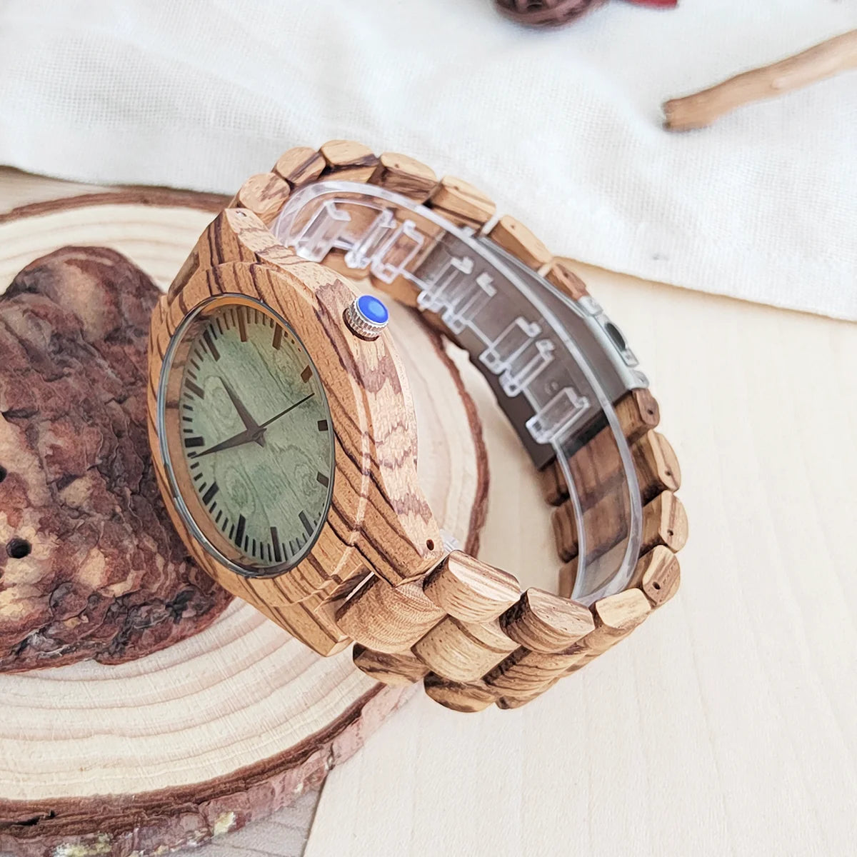 Vintage wooden wrist watches for men & women leather strap clock quartz wood personalized men’s birthday gift wholesale