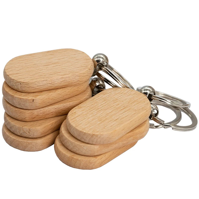 110pcs wood keychain blanks key chain unfinished