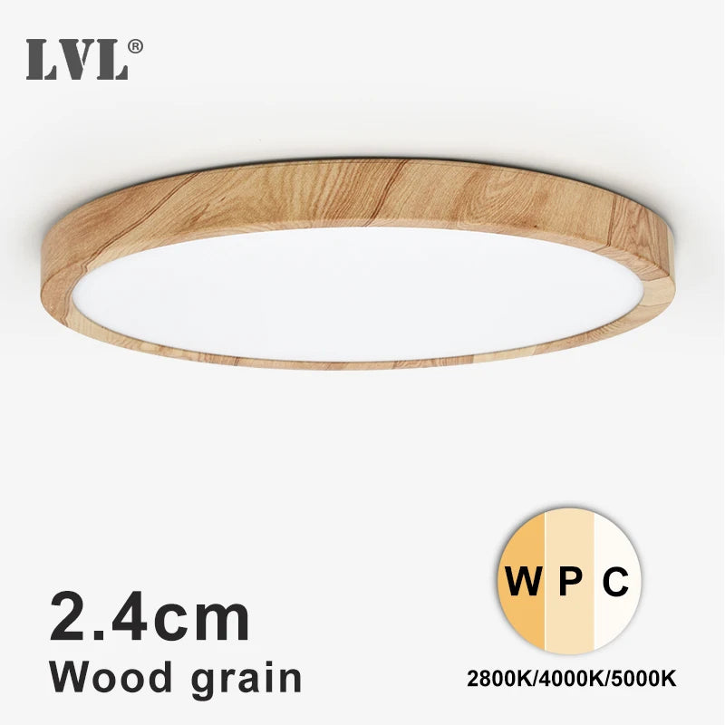 Modern led ceiling light wood grain golden one with 3 colors home lighing kitchen bedroom bathroom surface lamp