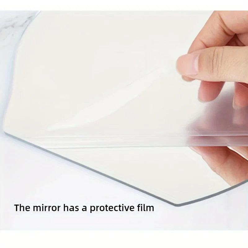 1pc regular aesthetic vanity acrylic mirror frameless cloud shape decorative desk tabletop mirrors with wooden stand