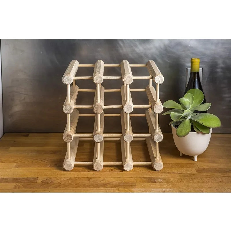 40-bottle wood wine rack stackable storage for cellar/kitchen sturdy modern design with natural pins - united states