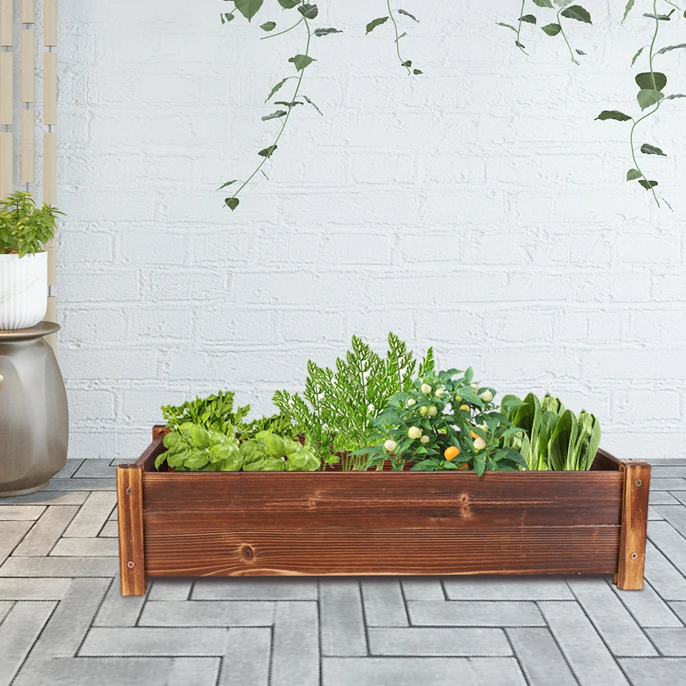 Raised garden bed large wooden planter boxes elevated plant box vegetable flower growing