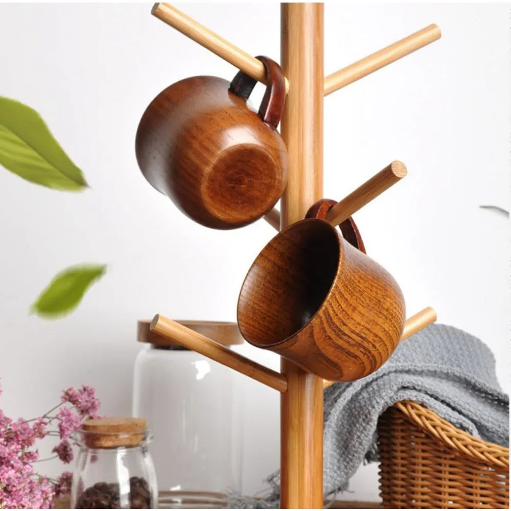 1/2/4 pack wooden drinkware water cup 200ml natural solid wood coffee suitable for drinking tea milk and other drinks